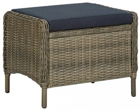 9 részes barna kültéri polyrattan étkezőgarnitúra párnákkal