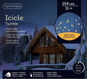 Jégcsap Lámpák Függöny 259 Led Kültéri Klasszikus Meleg 11m