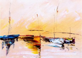 Kép - Csónak, festmény (70x50 cm)