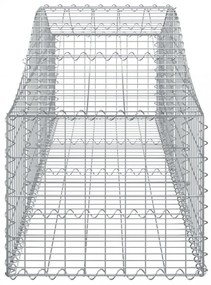 18 db íves horganyzott vas gabion kosár 200x50x40/60 cm