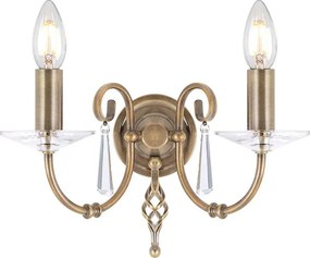 ELSTEAD AG2-AGED-BRASS AEGEAN Kristály Fali Lámpa Sárgaréz E14 IP20