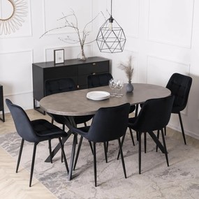 DORIAN asztal 80–160 cm, beton/fekete