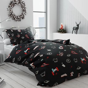 Tik Tok fekete pamut ágyneműhuzat