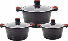Gáz indukciós márvány edénykészlet 6db-os