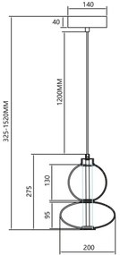 LED Csillár zsinóron DAPHNE LED/12W/230V szürke