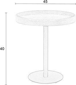 Kerek tárolóasztal tölgyfa dekoros asztallappal ø 40 cm Yuri S – White Label