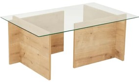 Kávésasztal ESCAPE 40x105 cm barna/átlátszó