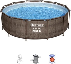 Bestway MYKONOS LUX rattan hatású fémvázas medence szett 366 x 100 cm