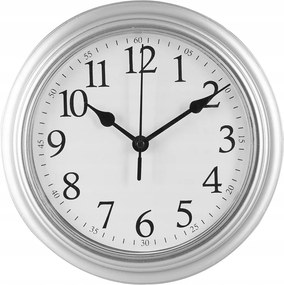 Retro Falióra 3D Nagy 22,5cm Kerek Karóra Csendes Klasszikus Ezüst