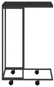 Fekete szerelt fa kisasztal kerekekkel 40 x 30 x 63,5 cm