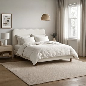 Kárpitozott Franciaágy Krémszínben. 160x200 IZMIR