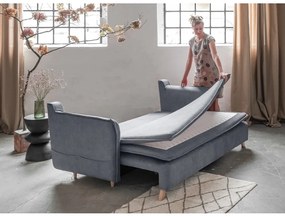 Szürke bársony kinyitható kanapé 225 cm Charming Charlie – Miuform