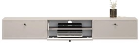 Lorini fali TV-szekrény 200 cm fiókokkal - kasmír / fekete fogantyúk