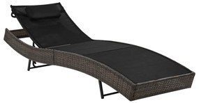 Barna polyrattan napozóágy párnával