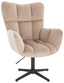 HR650CROSS Latte modern velúr szék fekete lábbal