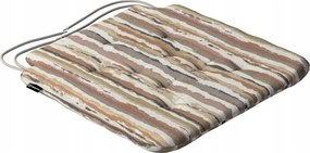 Olek székpárna 42x41 olíva-narancs csíkos, krémszínű alapon