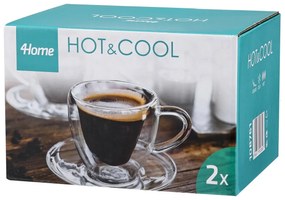 4Home thermo csésze és  csészealj Heart Hot&Cool 150 ml, 2 db