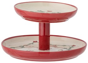 Agyagkerámia emeletes kínálótálca karácsonyi mintával Yule – Bloomingville