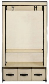 krémszínű szövet ruhásszekrény 87 x 49 x 159 cm