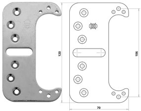 Otlav pánt rejtett 3D 30x120mm rögz.lem.