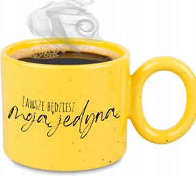 Bögre XXL Sárga Feleségnek Évfordulós Ajándék Mindig Te leszel az Egyetlen