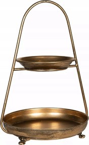 Gyümölcstartó Dekoráció kétszintes fém átm. 30cm