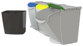 Denox Ekosystem Hulladékgyűjtő edény válogatotthulladékhoz 25 l, szürke - mix