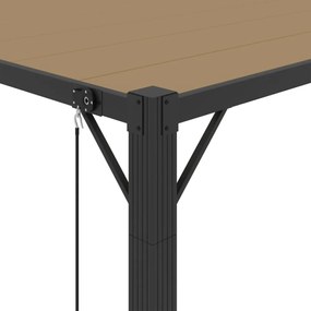 tópszínű szövet és alumínium pavilon lamellás tetővel 3 x 4 m