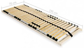 7 zónás 28 léces ágyrács 70 x 200 cm