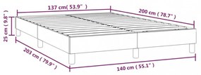 vidaXL fekete műbőr rugós ágykeret 140x200 cm