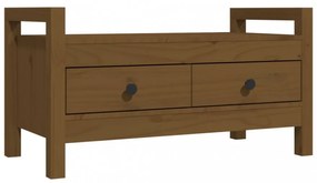 mézbarna tömör fenyőfa előszoba pad 80 x 40 x 43 cm