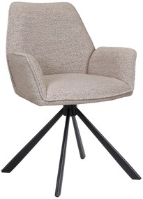 MAZZONI EXPORT YUNI Beige Latte (Monza 60 szövet) - MODERN BOUCLÉ KÁRPITOZOTT FORGÓSZÉK NAPPALIBA/ÉTKEZŐBE/LOFT IRODÁBA
