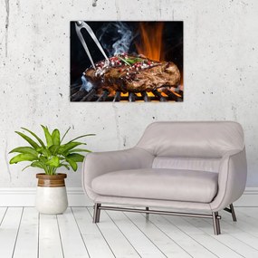 Egy sült steak képe (üvegen) (70x50 cm)