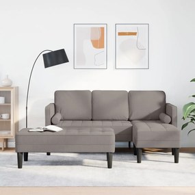 2 részes kanapé garnitúra párnákkal taupe szövetből