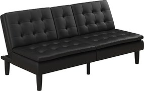 Fekete bőrutánzat kinyitható kanapé 191 cm Maine – Støraa