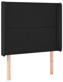 fekete műbőr LED-es fejtámla 83x16x118/128 cm