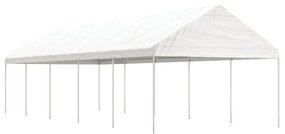 Fehér polietilén pavilon tetővel 11,15 x 4,08 x 3,22 m