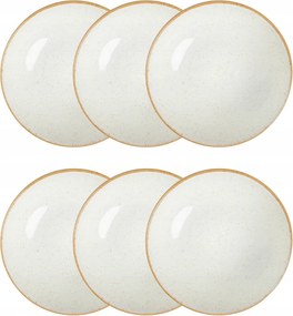 6 db-os mélytányér szett Morita 21 cm krémszínű Homla