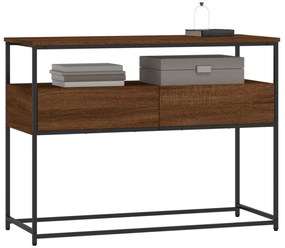 barna tölgyszínű szerelt fa tálalóasztal 100x40x75 cm