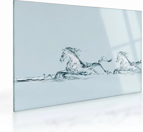 Kép - Vízcseppekből álló lovak (üvegen) (70x50 cm)