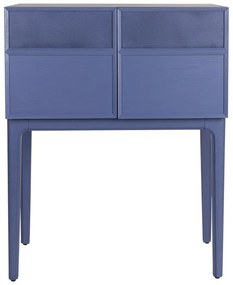 Kék komód tölgyfa dekorral 80x100x45 cm June – Zuiver