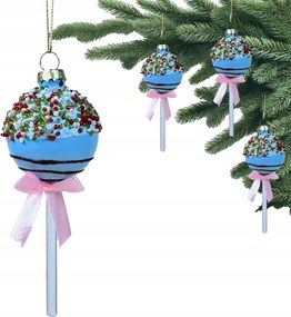Ăveg karĂĄcsonyfadĂsz, formĂĄzott, KĂ©k NyalĂłka SzĂłrĂĄssal, Cake Pop. Ăveg karĂĄcsonyfadĂszek