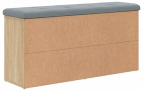 sonoma tölgy színű szerelt fa cipőtároló pad 102 x 32 x 50 cm