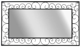 vidaXL fekete téglalap alakú kerti falitükör 60 x 110 cm