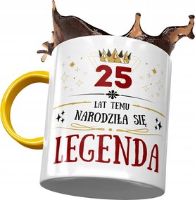 Sárga Bögre Születésnapra 25 25-es 25-ös Ajándék Nyomtatott Fotóval