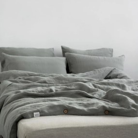 Khaki kétszemélyes hosszabbított len ágyneműhuzat 200x220 cm – Linen Tales