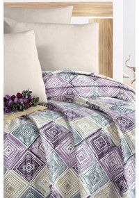 Lila-krémszínű pamut ágytakaró 200x230 cm Pique – Mila Home
