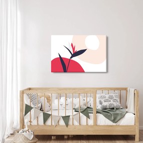 Kép - Rózsaszín virágos absztrakció N⁰1 (90x60 cm)