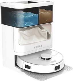 TESLA Electronics RoboStar - Okos, 3 az 1-ben robotporszívó, 5200 mAh, Wi-Fi, fehér