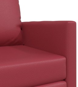 vidaXL Földi Kanapéágy 2 az 1-ben Burgundi vörös 74x77x81 cm Műbőr